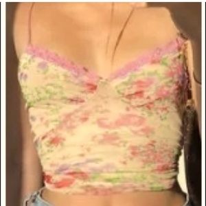 Floral print camisole cropped top
